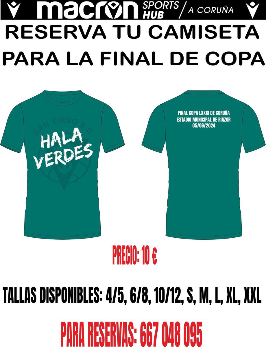 Santirsosd's tweet photo. AQUÍ TEDES A CAMISETA CONMEMORATIVA DA FINAL DA COPA DA CORUÑA 2024‼️

RESERVAS NO 6️⃣6️⃣7️⃣0️⃣4️⃣8️⃣0️⃣9️⃣5️⃣ https://t.co/bWO0pdgusq