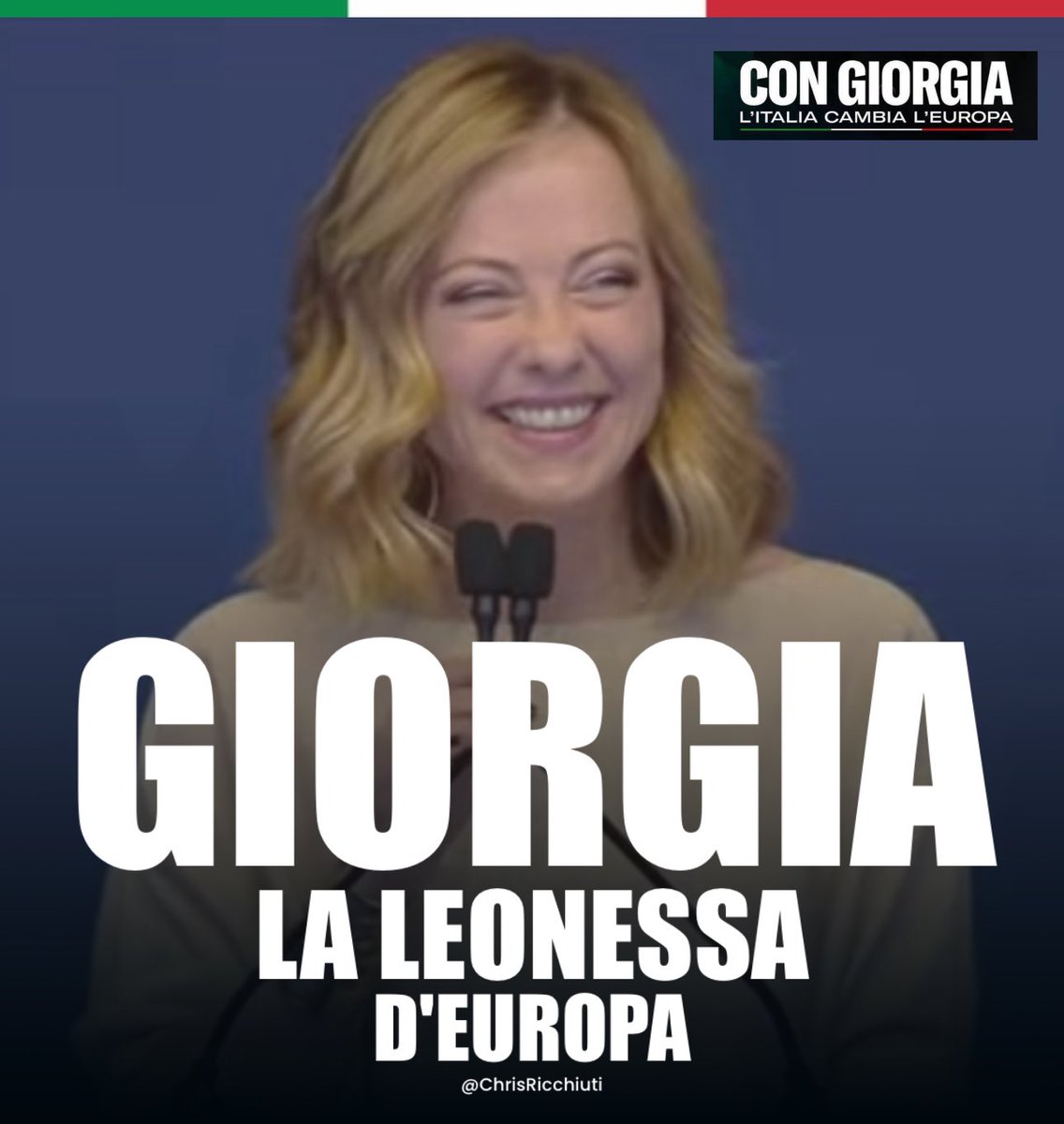 Nessun dubbio! L'8 e il 9 giugno, scriviamo 👉🏼👉🏼👉🏼#GIORGIA👈🏼👈🏼👈🏼 La leonessa d'Europa 🇮🇹 #GiorgiaMeloni #orgoglioitaliano #1giugno #ScriviGiorgia #piazzadelpopolo #Roma #Italia