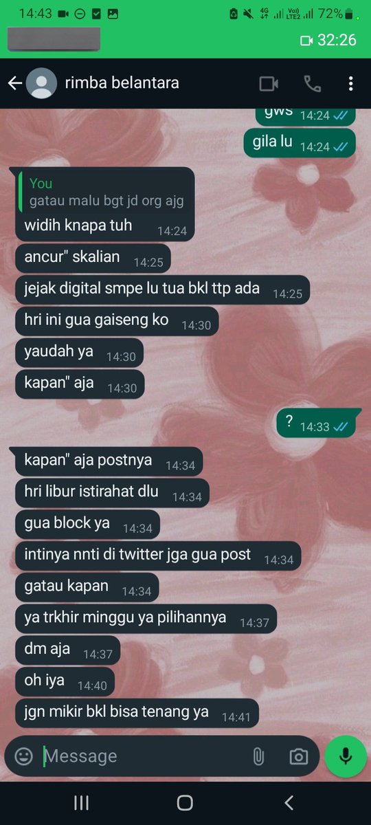 ‼️ HELP RT ‼️ TW: SA/ABUSE.

exposing Rimba Belantara, mahasiswa UNIVERSITAS GUNDARMA, JURUSAN SISTEM INFORMASI. 

instagram: @.rimbabltr + @.yvngswag.exe
PELAKU REVENGE PORN dan PHYSICAL ABUSE. gua disini sebagai korban yang udah muak banget capek.