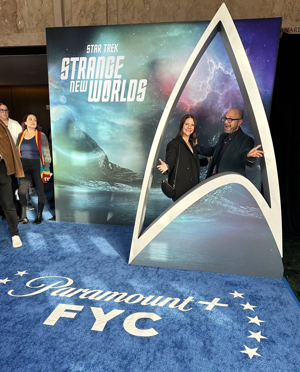 flying_lobster's tweet image. We got Getty imaged! So cool to attend the Strange New Worlds fyc with @horgandee, @kayhanley, and Tom Polce, and watch Subspace Rhapsody in front of an audience. Really the best way to see a musical. Recommend!