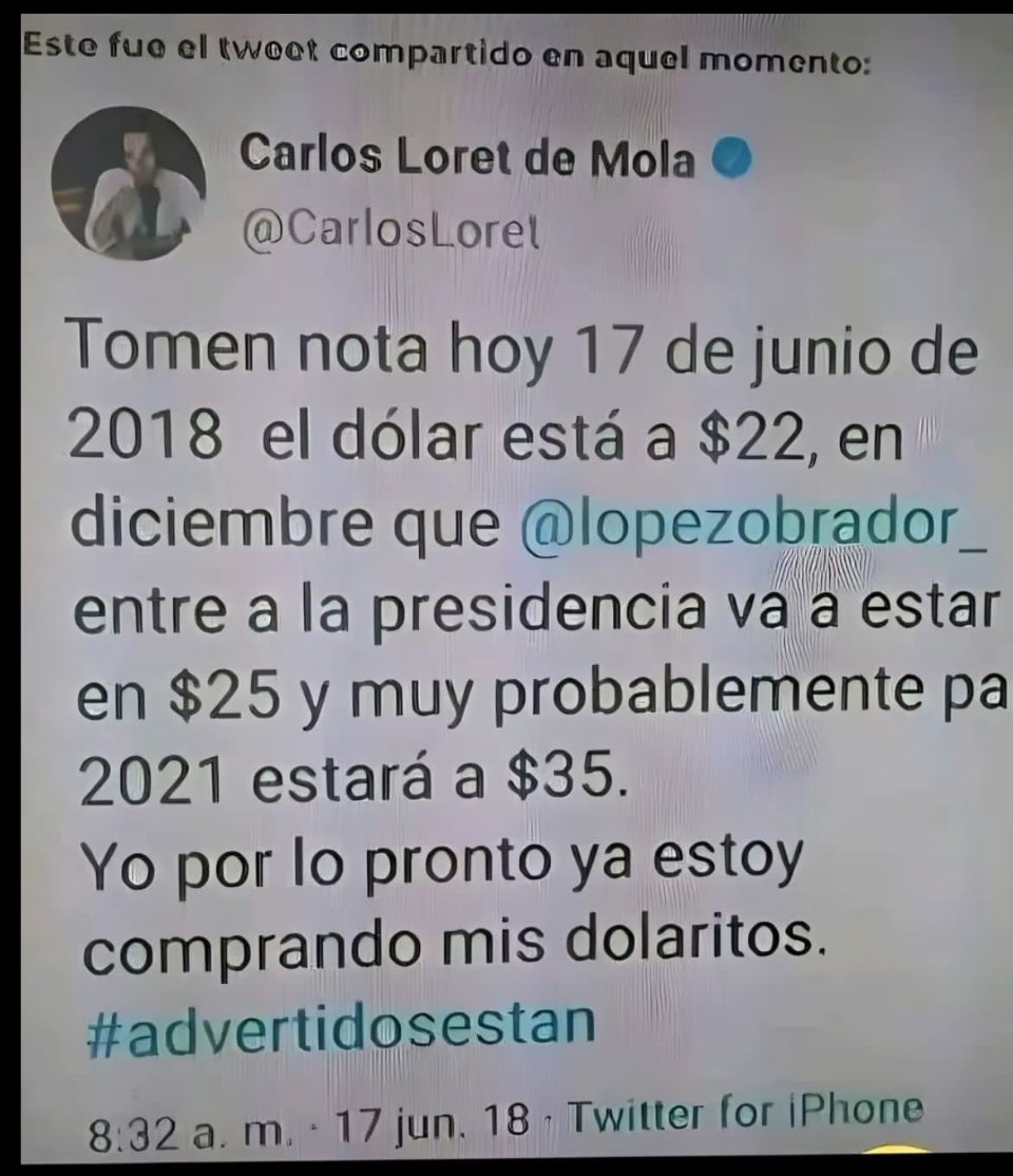 El prejuicio no es buen consejero de inversión.

Loret acumula una pérdida cambiaria del 23% en el periodo, sumado al diferencial de interés dejado en la mesa (i.e., el costo de oportunidad).

Es sin duda mala apuesta especulativa, sin contar la irresponsabilidad por contagio.