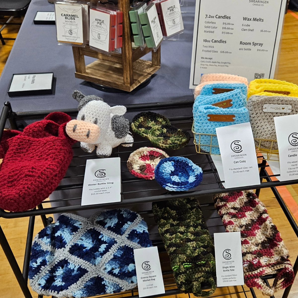 swearcandleco's tweet photo. Good Morning, from rainy Cameron Wisconsin! We're at the Camerama Craft Show at the old school. So thankful we have an indoor table! If you're driving around enjoying your beautiful Saturday, please swing by and say hello!

#handmadecandles #craftshow #craftsale #candlemaking https://t.co/P6xzc64aPs