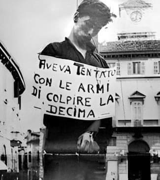 Quando voterai mettendo la “X della Decima”, ricordati di Ferruccio Nazionale, partigiano, torturato e impiccato a 22 anni in piazza dalla X Mas anche per la tua libertà. 
29 luglio 1944.

“Aveva tentato con le armi di colpire la Decima”.
La Decima, la X mas.