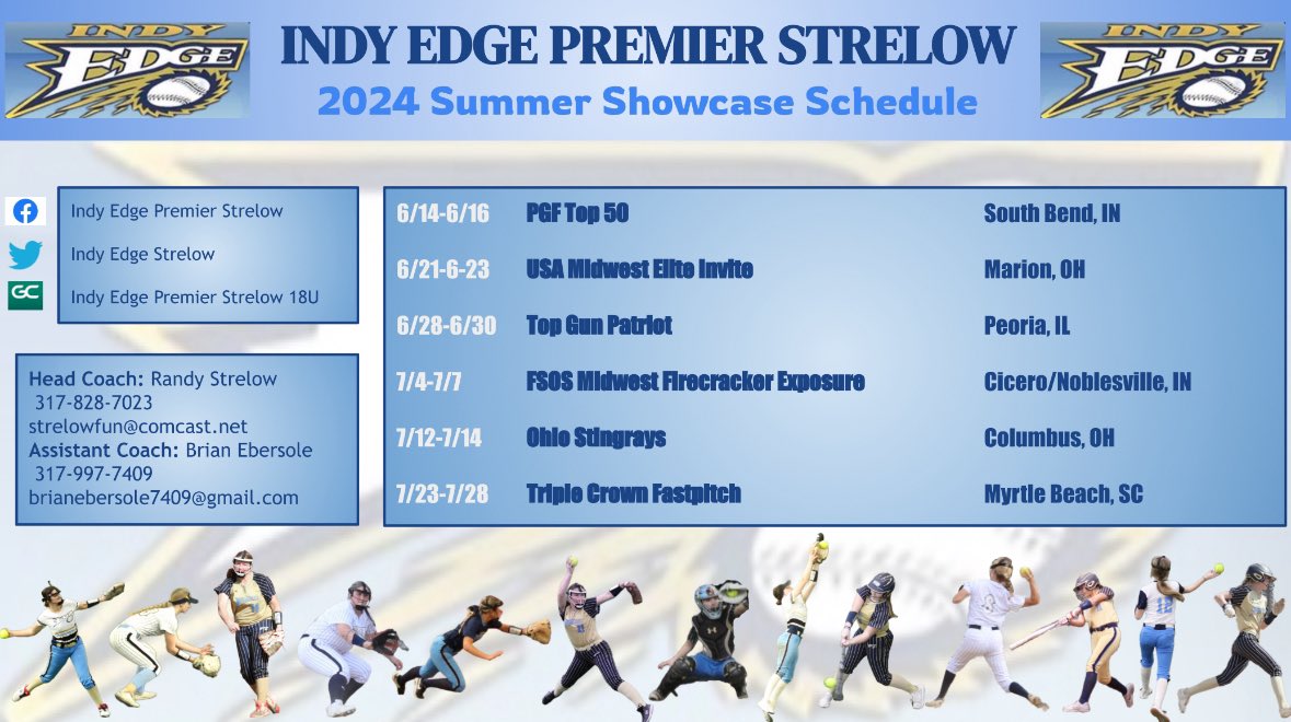 🥎SUMMER SCHEDULE RELEASE🥎

Now that it’s June, can’t help but be excited for a spectacular summer Showcase season!  It’s almost GO TIME!!!  See you all at the fields! 💙💛🩵