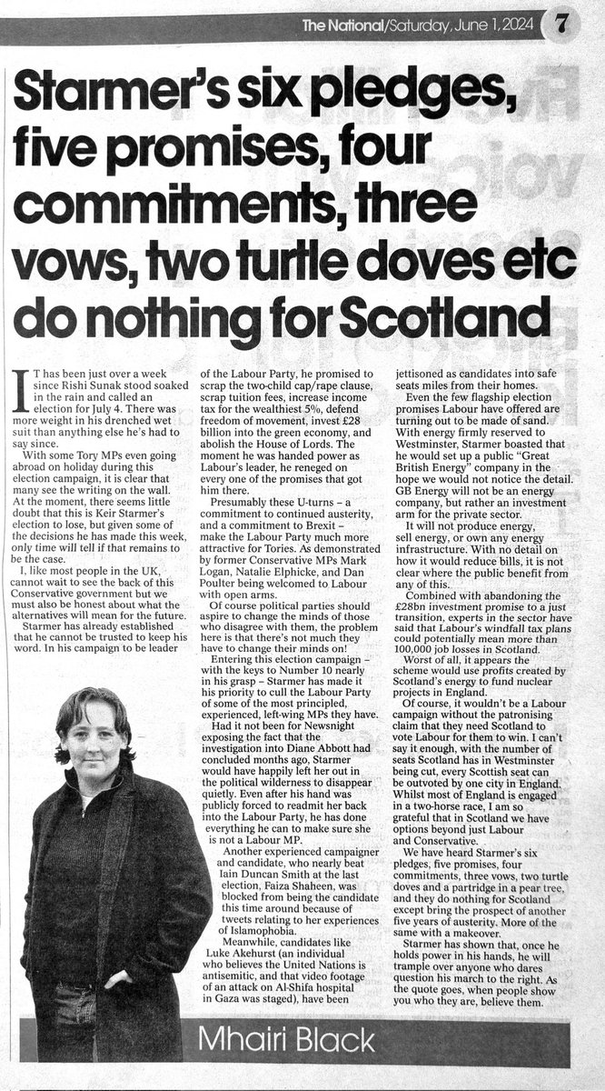 #KeirStarmer's "six pledges, five promises, four commitments, three votes, two turtle doves etc do nothing for Scotland"
Gotta ❤️ <a href="/MhairiBlack/">Mhairi Black 🏳️‍🌈</a> 🙏
#VoteSNP 
#VoteLabourGetToryLite
#KierStarmerDemocracyDenier