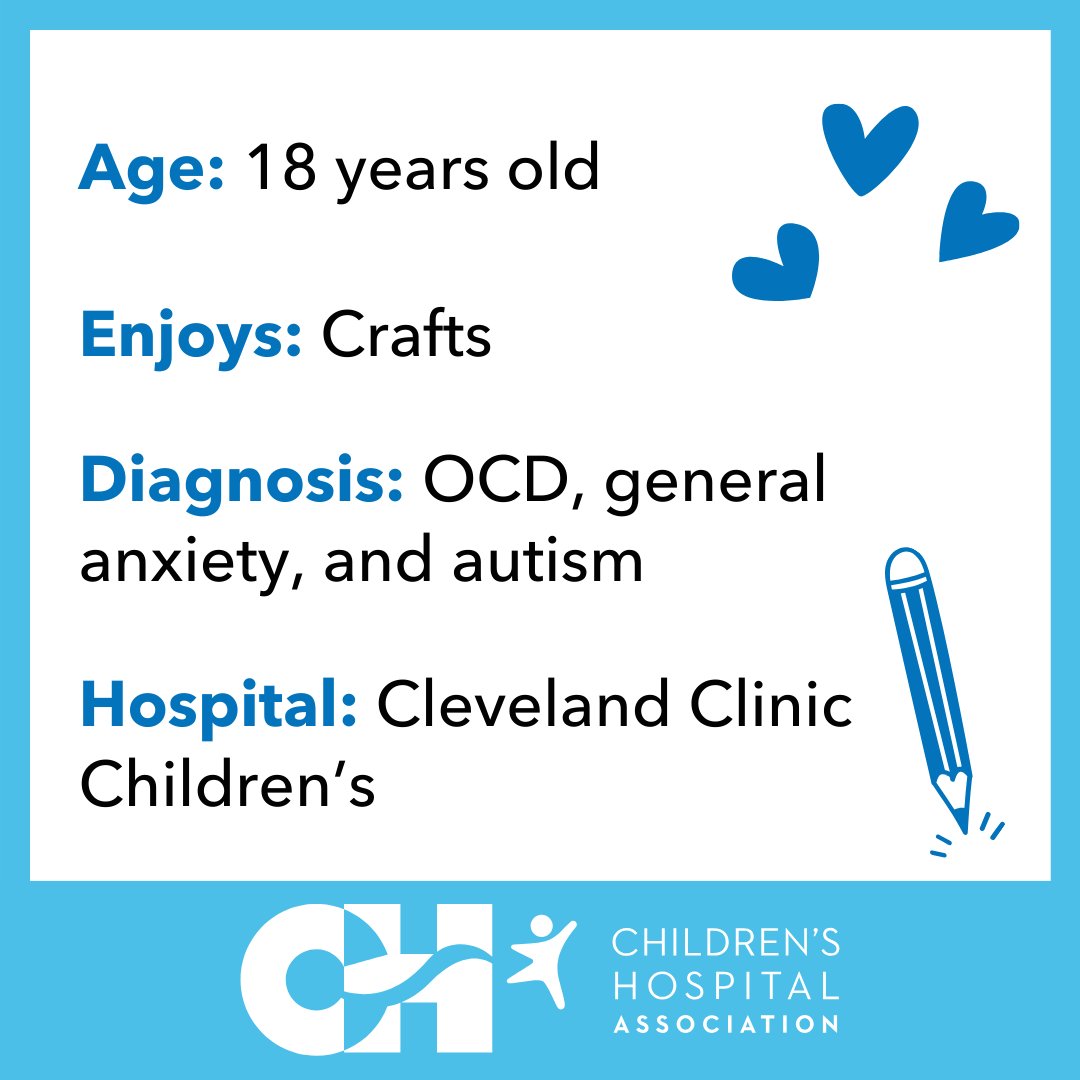 Meet Morgan, a #TeamCHA rockstar! 🤩 Morgan was born prematurely, weighing only 1 lb. 11oz. At 11 yrs old, she was diagnosed with general anxiety and OCD. Later, diagnosed with autism. Thanks to @CleClinicKids, Morgan is 18 & happy! #FAD2024 Learn more: childrenshospitals.org/content/public…