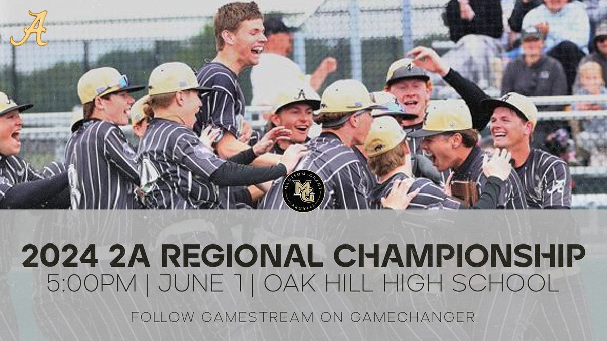Madison-Grant Argylls Baseball (@mgargyllsbsbl) on Twitter photo 🚨ARGYLL BASEBALL 2A REGIONAL CHAMPIONSHIP GAMEDAY
Who: 🦅Frankton Eagles (15-10)
What’s The Forecast: 🌧️☔️68°
When: 🕔5:00 PM
Where:📍<a href="/OakHillAthletic/">Oak Hill Athletics</a>
How much: $10.00 at the gate or online
public.eventlink.com/tickets?t=81974
IT’S SHOWTIME‼️🐗
#BALLIN #Come2TheGrant #WeAreMG 🚨ARGYLL BASEBALL 2A REGIONAL CHAMPIONSHIP GAMEDAY
Who: 🦅Frankton Eagles (15-10)
What’s The Forecast: 🌧️☔️68°
When: 🕔5:00 PM
Where:📍<a href="/OakHillAthletic/">Oak Hill Athletics</a>
How much: $10.00 at the gate or online
public.eventlink.com/tickets?t=81974
IT’S SHOWTIME‼️🐗
#BALLIN #Come2TheGrant #WeAreMG