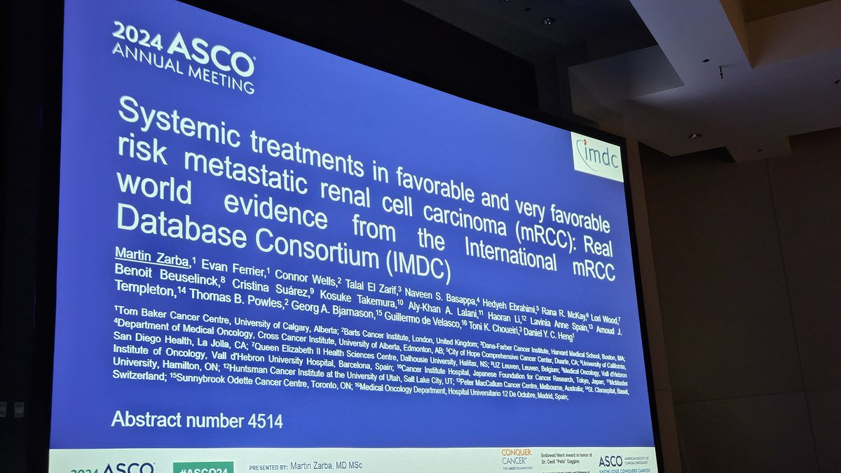 Martin_AngelMD's tweet photo. Great presentation by @ZarbaMartin1 at #ASCO24
A subgroup analysis of #IMDC of favorable and very favorable risk patients.
Still a #VEGF inhibitors are the pillar of treatment for this subgroup. https://t.co/fXwj0F2D9Y