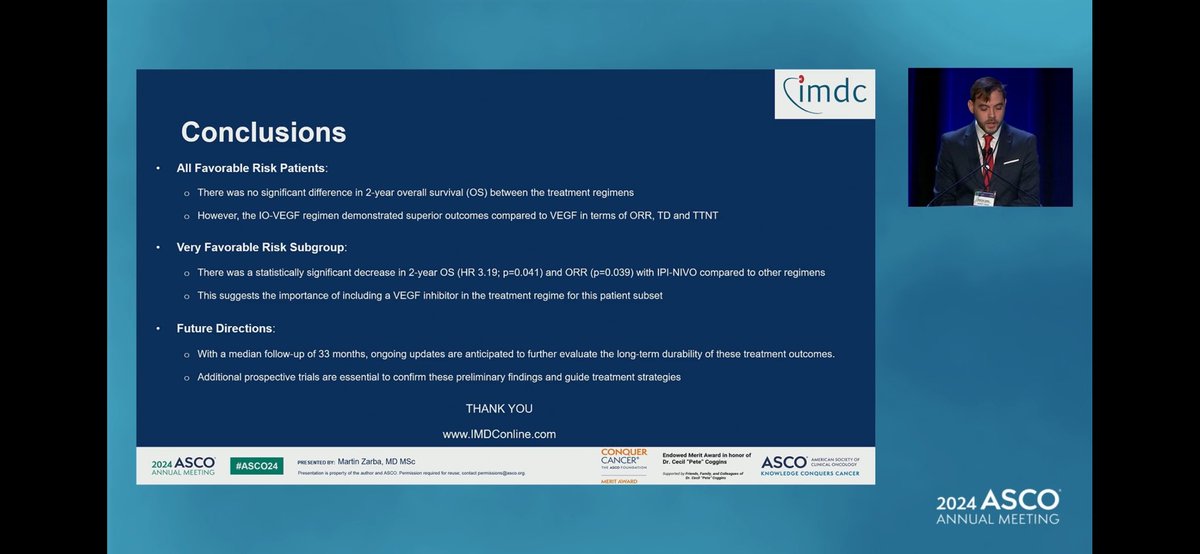 ⭐️ RAPID ORALS RENAL ⭐️ 

“Systemic treatments in favorable and very favorable risk metastatic renal cell carcinoma (mRCC): Real world evidence from the International mRCC Database Consortium (IMDC).”

Dr Martin Zarba <a href="/DrDanielHeng/">Daniel Heng</a> 

IMDC FAV  (n = 611)

✅ Nivo/Ipi: ORR (35%),