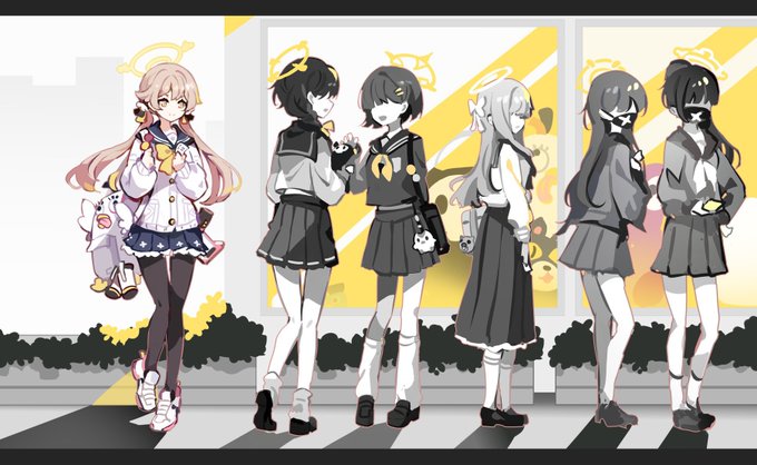 「multiple girls school uniform」 illustration images(Latest)