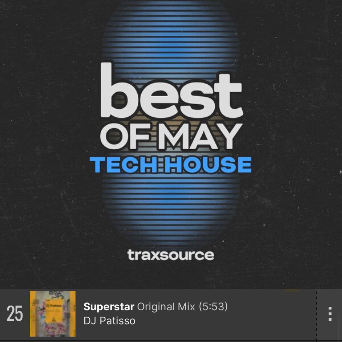 Grazie a <a href="/traxsource/">Traxsource</a> la mia nuova traccia è nel #Best #Techouse di #Maggio n.25
Dj Patisso - Superstar
✅acquista la tua copia 
traxsource.com/track/12250045…
<a href="/oficialdjpp/">GabrielRochaakaDJPP</a> #instagram #youtube #spotify #tiktok <a href="/SongstatsApp/">Songstats</a> <a href="/1001tracklists/">1001Tracklists.com</a> 
#djpatisso #salvatorepatisso