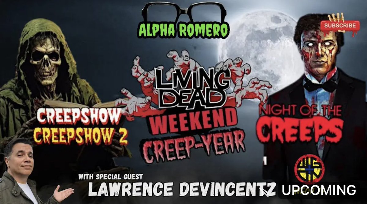 TONIGHT at 10pm I will be going LIVE on Michael Lancaster’s Alpha Romero YouTube channel to talk about all things Living Dead Weekend and George Romero. Don’t miss it! It should be fun. 
youtube.com/live/FgB_hp92z…