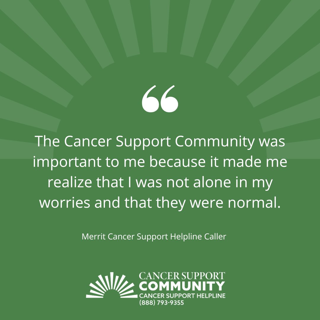 Is cancer in your life? Our Helpline offers free, personalized navigation by phone and online for cancer patients or their loved ones: cancersupportcommunity.org/cancer-support…