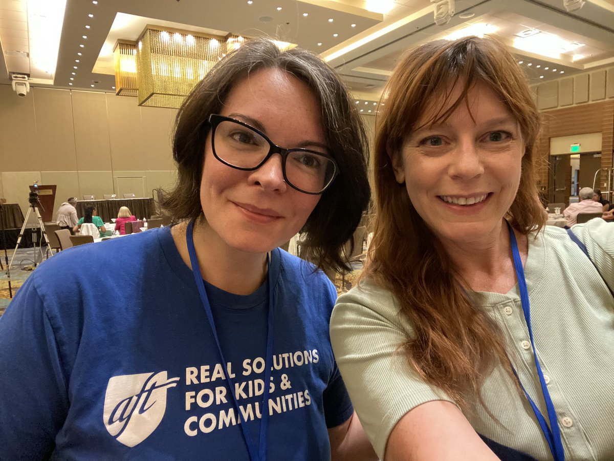 MelodyNHFT's tweet image. Vice President of @NHFT933 Jenny Graves and I have been working hard in #writingourfuture and are representing at the #AFTCT24 convention as delegates alongside our union siblings.