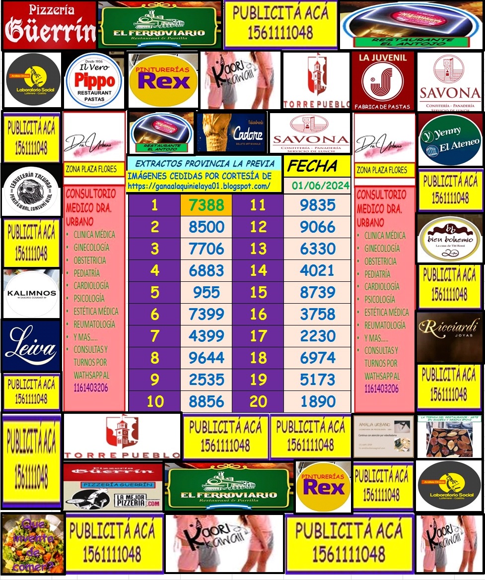 GANA A LA QUINIELA YA 01:  SORTEO QUINIELA PROVINCIA LA PREVIA DEL 01/06/202... ganaalaquinielaya01.blogspot.com/2024/06/sorteo…