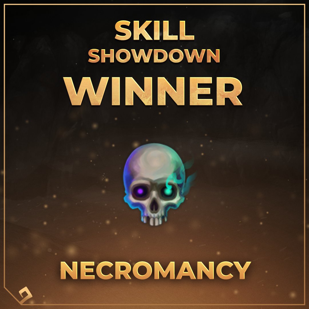 RuneScape's tweet photo. The votes are in. 🗳️ Necromancy takes the title of ultimate favourite combat Skill!! 🎉

Should we run a showdown for other Skill types? Let us know in the comments. ⬇️ https://t.co/nGakCnkM01