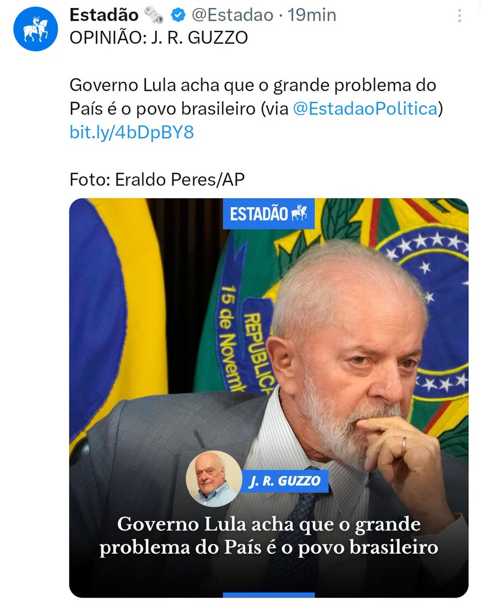 O cara acha o que o Lula acha, e o que ele acha que o Lula acha, não faz sentido. Bem vindo ao ' ACHISMO' do Estadão .