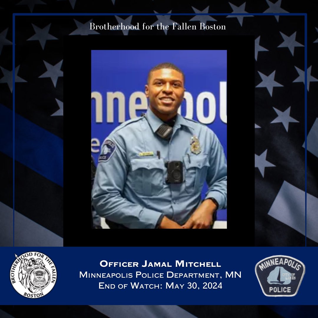We are heartbroken to announce the passing of Officer Jamal Mitchell of the Minneapolis, Minnesota Police Department. Officer Mitchell was shot and killed on May 30, 2024 after being ambushed while responding to a shooting call. Rest in peace 🙏🏻💙