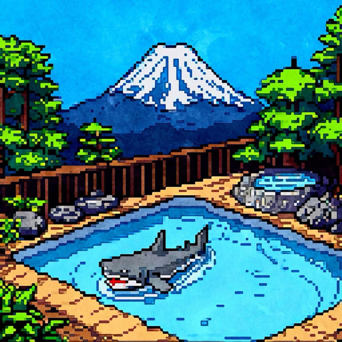camdenvania's tweet image. x.com/hotspringshark…
If you're in Japan, don't go to your favorite onsen this July 5th…🤣 Instead, go to the cinema!🦈 (We really need more movies like this! 🫶)

| #HotspringSharkAttack | #OnsenSharkAttack |
| #温泉シャーク | #OnsenShark | #PixelArt |