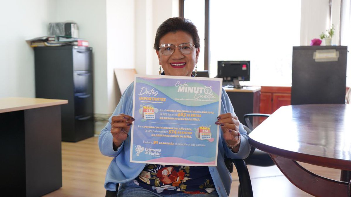 DraNavas's tweet photo. Yo me uno a la campaña de la @DEFENSORIAEC #CadaMinutoCuenta por los niños, niñas y adolescentes desaparecidos para que pronto regresen a casa. https://t.co/ZVBV9gxQv3