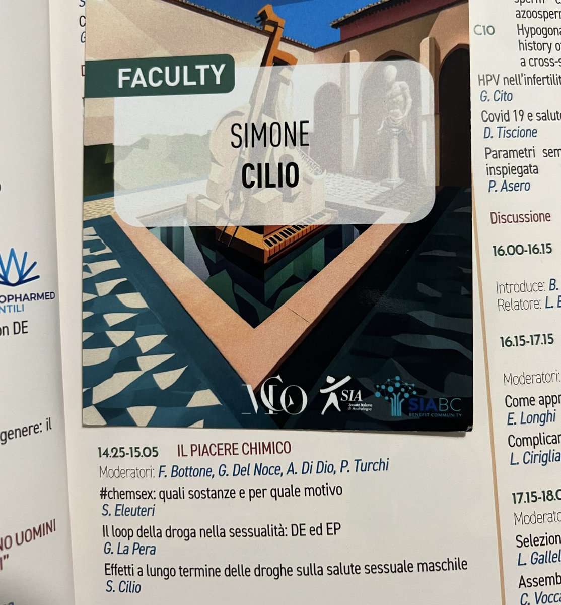 Simone Cilio (@simo_cilio) on Twitter photo È stato un onore essere invitato come relatore del 48 Congresso Nazionale della Società Italiana di Andrologia <a href="/AndrologiaSia/">SIA ANDROLOGIA</a>.
Ho avuto modo di affrontare e approfondire tematiche andrologiche con i maggiori esperti italiani ed europei.
#andrology #urology #sexualhealth #dream È stato un onore essere invitato come relatore del 48 Congresso Nazionale della Società Italiana di Andrologia <a href="/AndrologiaSia/">SIA ANDROLOGIA</a>.
Ho avuto modo di affrontare e approfondire tematiche andrologiche con i maggiori esperti italiani ed europei.
#andrology #urology #sexualhealth #dream