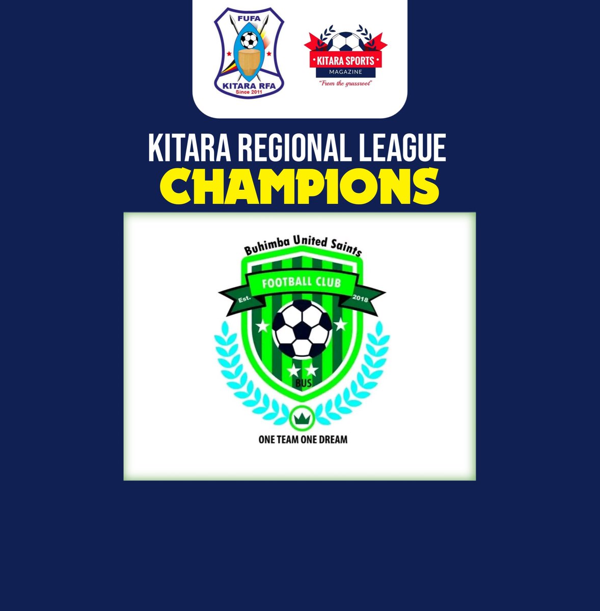 KitaraSports's tweet photo. Congratulations 🎉 BUHIMBA UNITED SAINTS FC https://t.co/KXQHQH2B9k