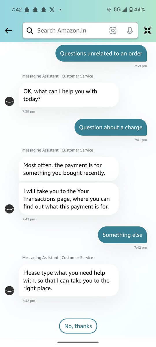 Hey <a href="/AmazonHelp/">Amazon Help</a> <a href="/amazonIN/">Amazon India</a> very poor customer service, there is no option to type the query and they are forcing me to close the window 

Please share the contact number, or ask your call centre team to call me