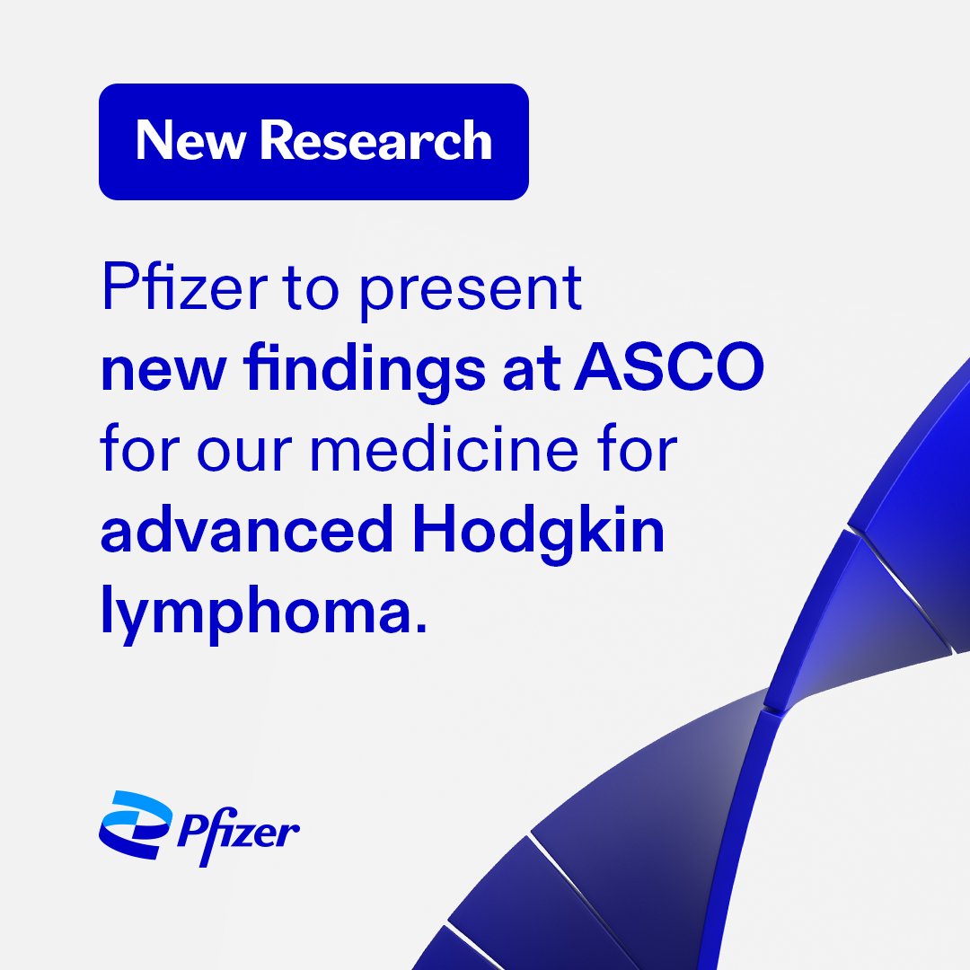 Don’t miss the presentation of the latest hematology data at #ASCO24 including 4-year data for a novel regimen that includes our medicine for advanced classical #Hodgkinlymphoma. 

Learn more about these data: on.pfizer.com/3V4uTF8