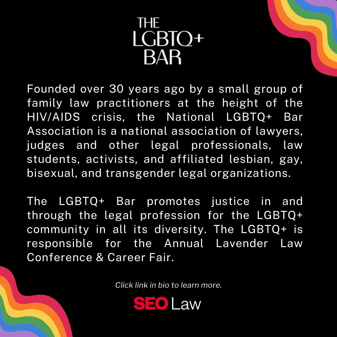 SEOLawProgram's tweet image. As we celebrate Pride Month, SEO stands strong against discrimination and champions equality for everyone, regardless of who they love or how they identify. Here are some pre-law and legal resources available! 🏳️🌈✨
#Pride2024 #SEOLaw #LawSchool