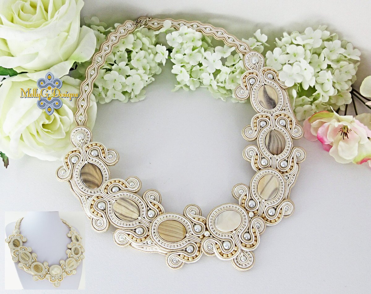 A beautiful handmade statement necklace from @MollyGDesigns perfect for that Summer wedding. etsy.com/uk/listing/239… #CGArtisans #handmadenecklace