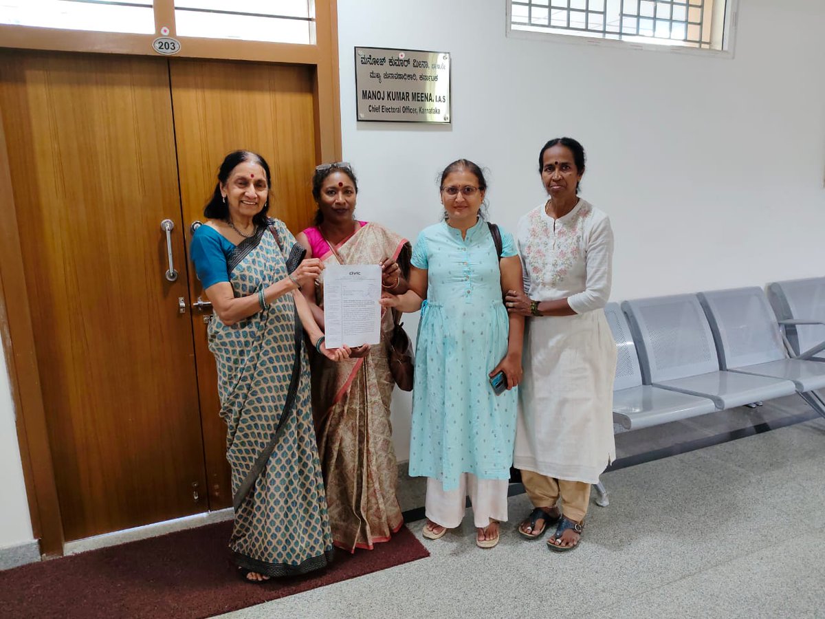 Memorandum submitted to Chief Electoral Officer-Karnataka, Mr. Manoj  Kumar Meena, requesting him to either suo motu publicise booth-wise Form 17C on votes cast and postal ballots data, or ask Returning Officers to do so. #DiscloseForm17C