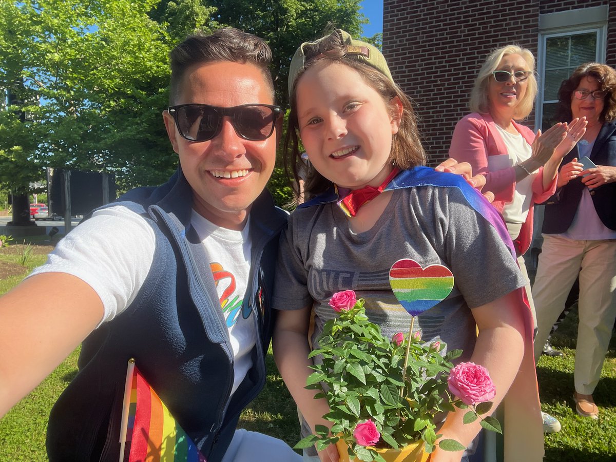 It was nothing but clear skies in the Town of Belchertown this morning as we came together to kick off Pride Month and raise the Pride Flag! Special shout-out to one of today's honorable speakers, El, who shared inspiring words of hope and courage! They were fantastic!