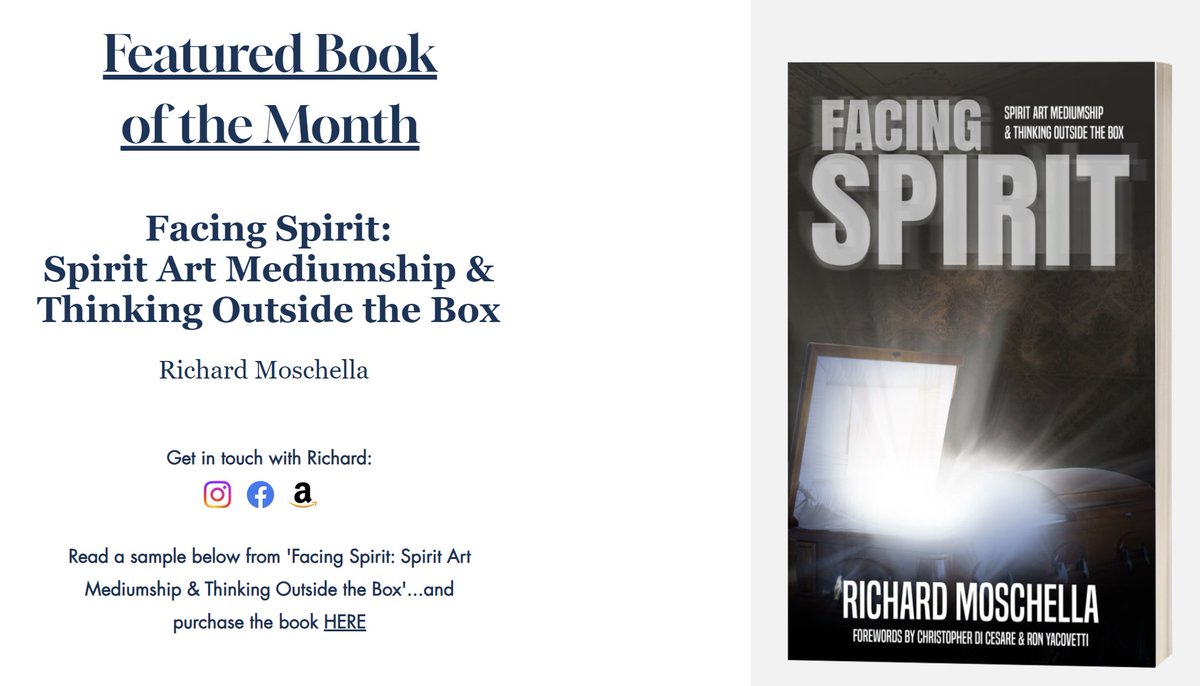 Read a sample from Richard Moschella's, 'Facing Spirit: Spirit Art Mediumship &amp; Thinking Outside the Box' by heading to our homepage- beyondthefraypublishing.com

And check out all of Richard's books here- amzn.to/3x73omb
