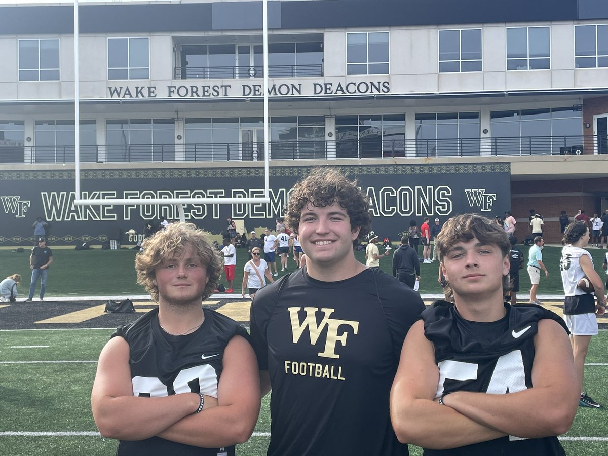 EvanBatts2025's tweet photo. Had an amazing experience at the Wake forest Prospect Camp with @Ryder_Willcox @debruhl_noah @WalterMoore2230 
It’s always fun to see what I can improve on
@CoachBradLambo @Glenn_Spencer https://t.co/4Lw7VtmItg
