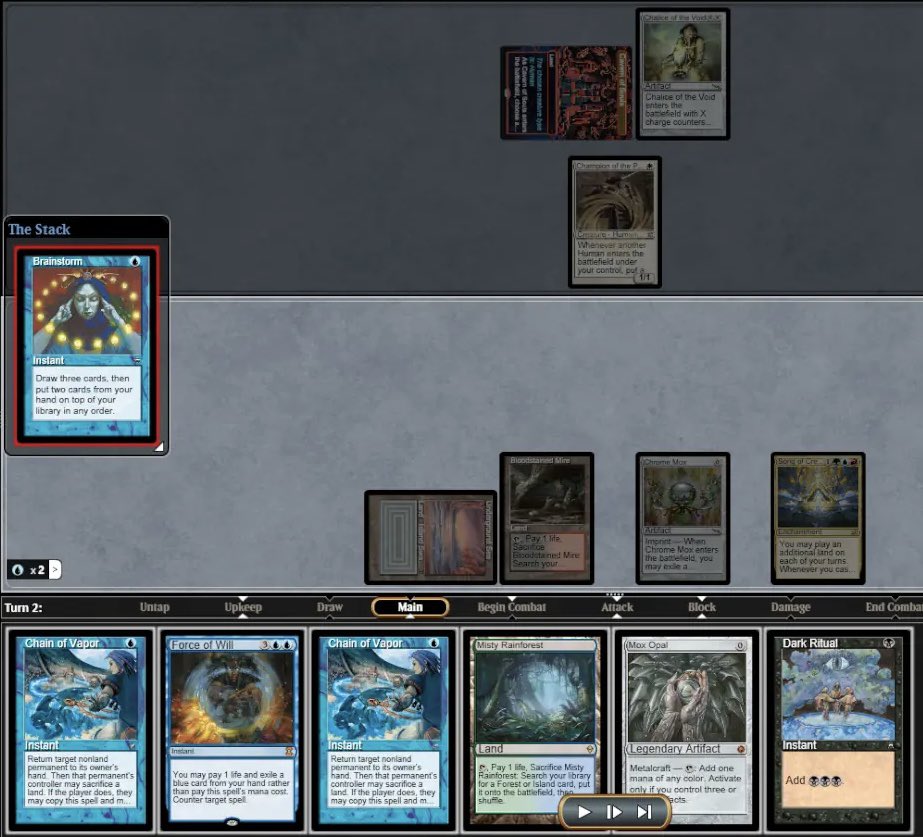 mtgtheepicstorm's tweet photo. 🌩️ Can you find the line to victory?? 🌩️

@MeTheKaptain presents Infernal Tutoring #75 talking through this and two other situations with the latest TES list — v15.9 with Force of Will! https://t.co/SepMwd7Hmw