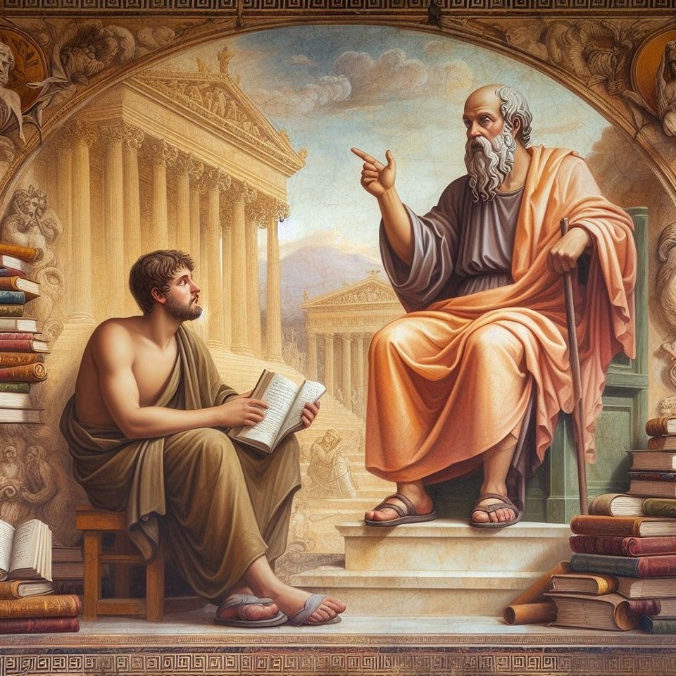 Una Lección de Sócrates: 
Sócrates tenía la reputación de ser un gran sabio. Un día alguien vino a visitarlo y le dijo:
-¿Sabes lo que acabo de escuchar de tu amigo? - Espera un momento, respondió Sócrates, antes de que me digas, me gustaría hacerte una prueba, la de los tres