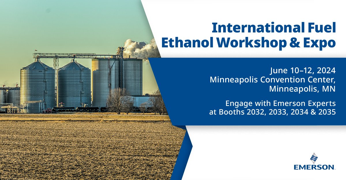 Join us at the Fuel Ethanol Workshop & Expo. Stop by and discover solutions to your most challenging applications. Register for FEW here >>emr.as/RVTV50Rvw4M #Emerson #2024FEW #EmersonAutomationSolutions