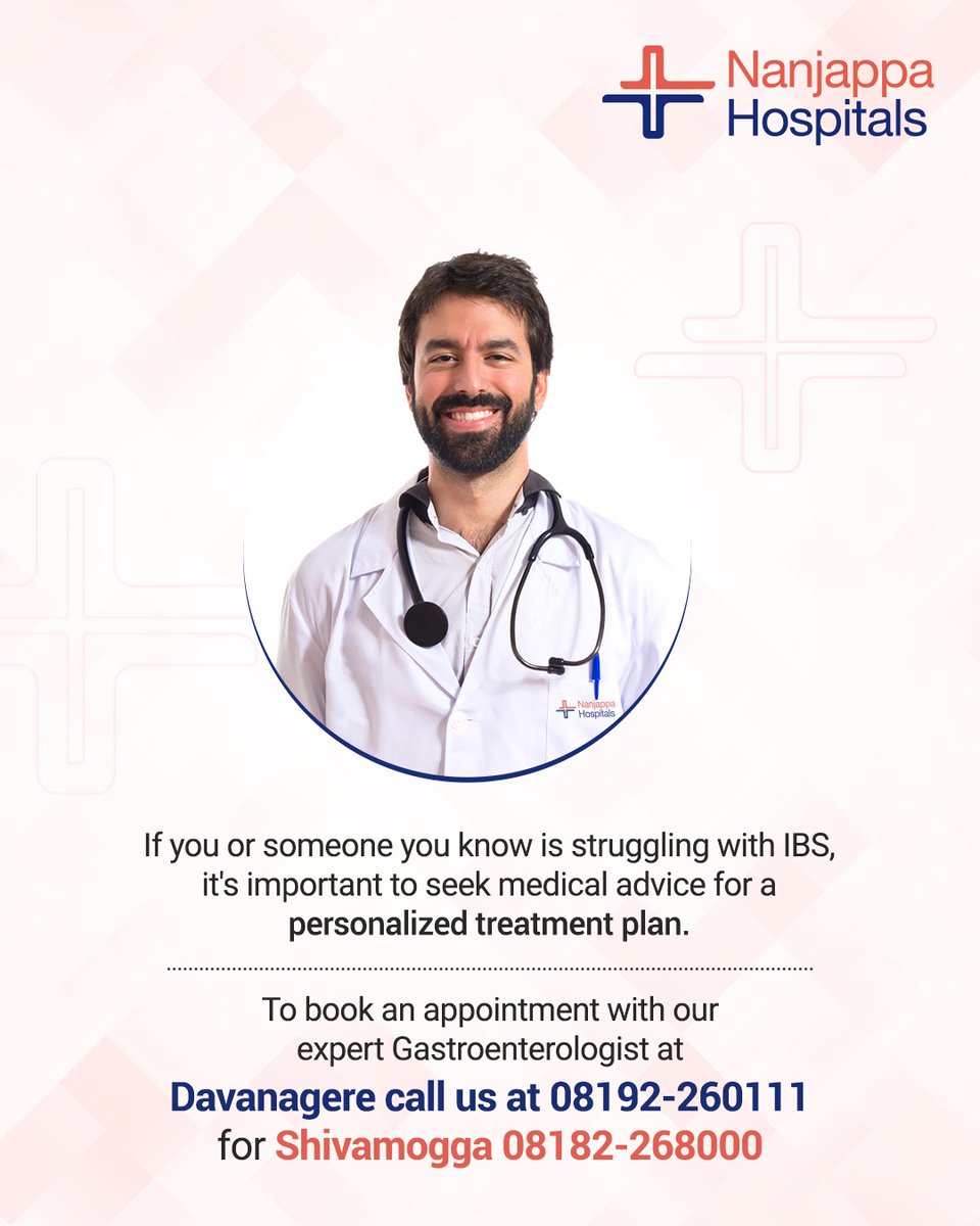 NanjappaHealth1's tweet image. Irritable Bowel Syndrome, known as #gastrointestinaldisorder, can be triggered by various factors, including stress, certain foods &amp;amp; hormonal changes. For more information, consult our expert #gastroenterologist. Call us at 08192-260111 - #Davanagere &amp;amp; 08182-268000-Shivamogga