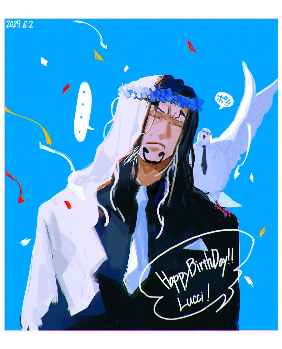 yuu_sigu_65's tweet photo. ルッチ誕生日おめでとう🎂
こんなに好きになるとは　今年残りもたくさん描きたい https://t.co/D2dmSkAlRN