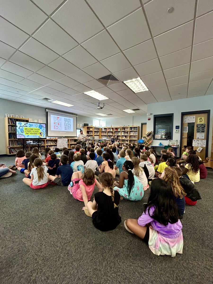 elmstmorsels's tweet image. Second graders were so lucky to meet author Mat Heagerty on Thursday!! 📚✍️🎨