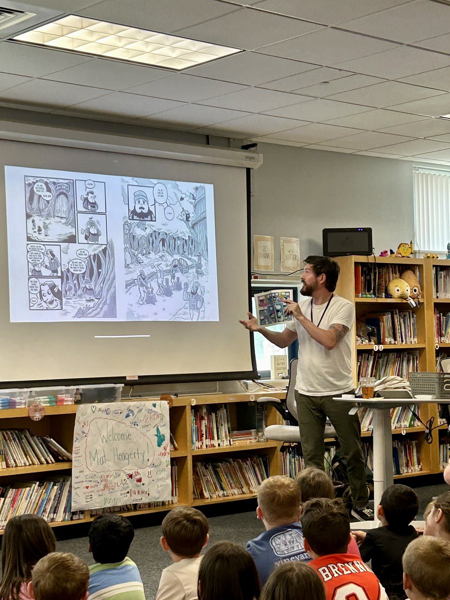 elmstmorsels's tweet image. Second graders were so lucky to meet author Mat Heagerty on Thursday!! 📚✍️🎨