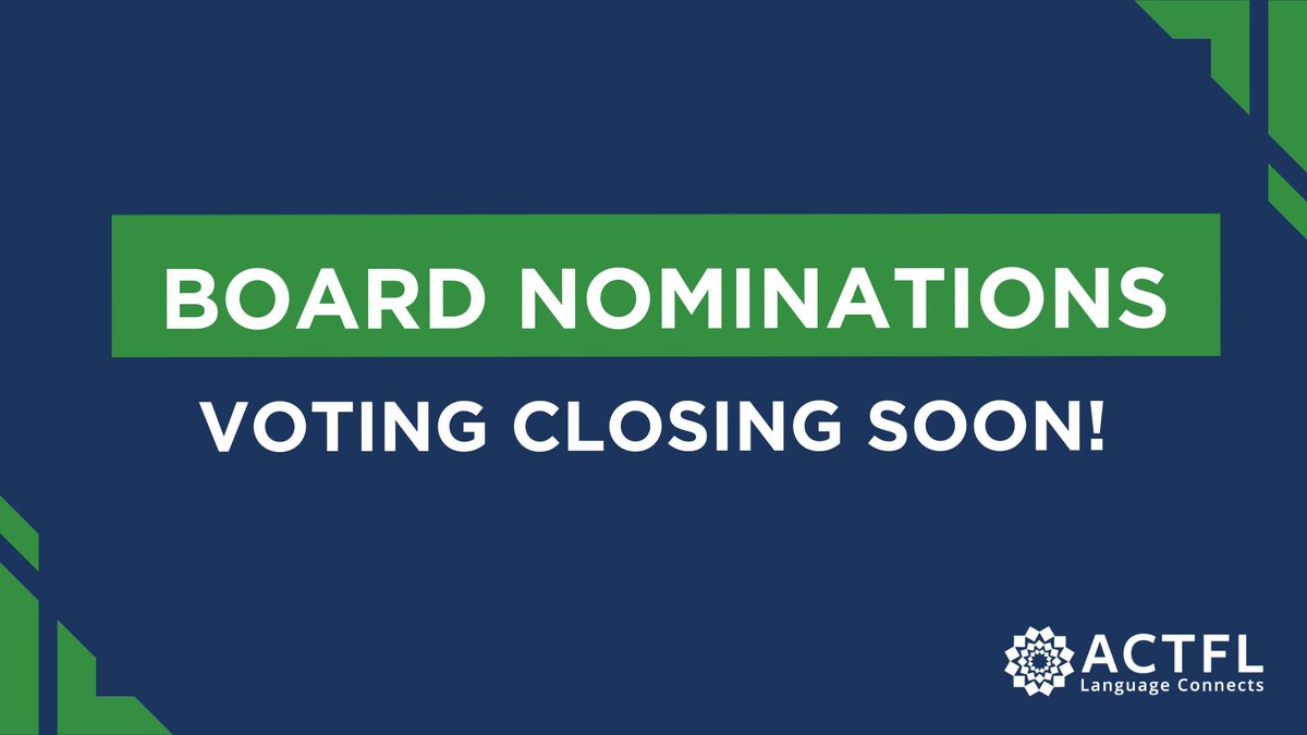 🚨 The ACTFL Board nomination deadline ENDS SOON! 🚨 Apply by June 7th at: bit.ly/41Lq2uD