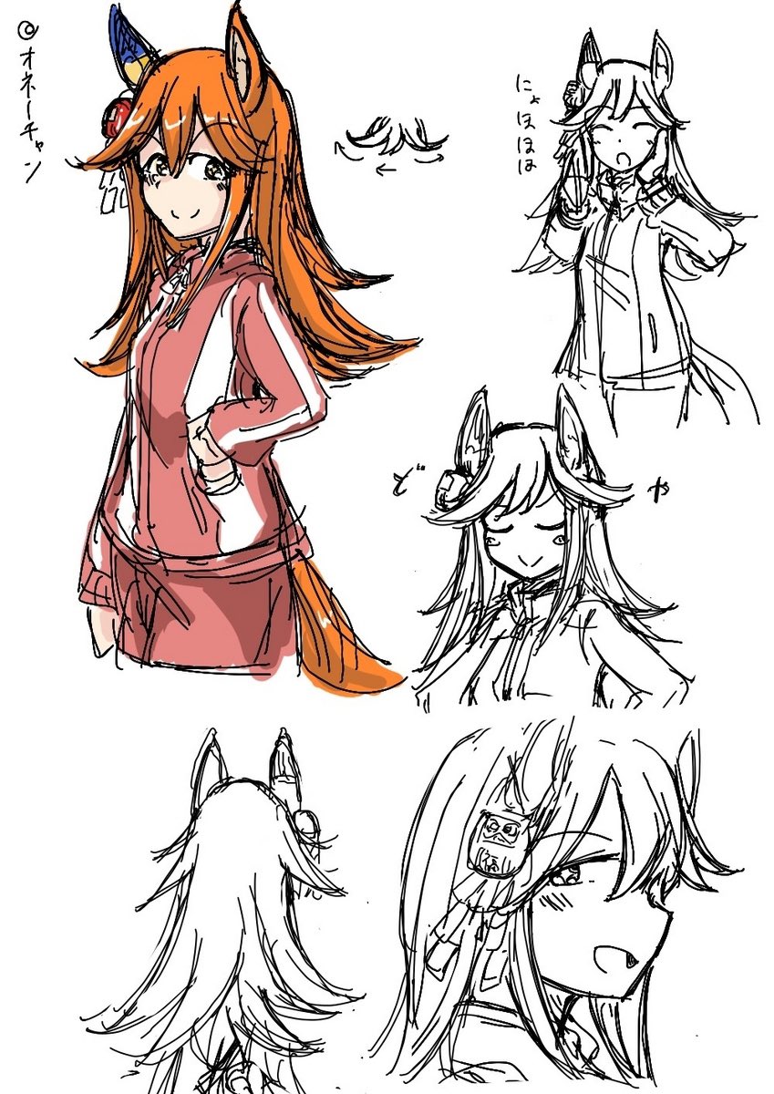@k_simabara 以前出しました夏コミのフクちゃん本でナニカ描きましたね……。

だるま飾りはお姉ちゃんの形見を受け継いだって設定して描いてたら公式設定でおばあちゃんに貰ったもの、と急にぶっ込まれたので辻褄がんばって合わせた覚えが。 