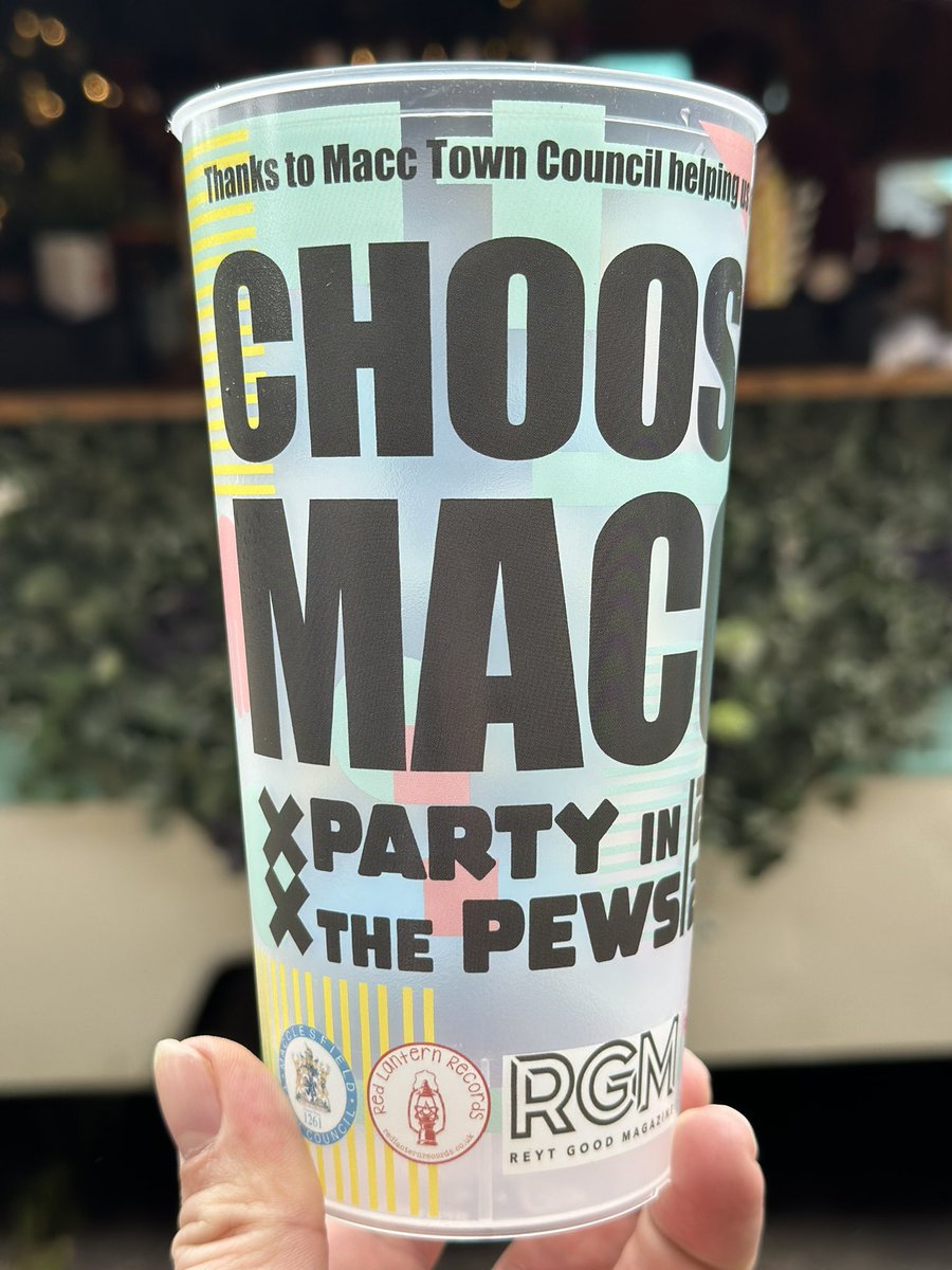 Here @partyinthepews we’re aiming to be plastic cup free. Just stick a £2 deposit and you get on of these sexy Choose Macc cups which you can return for your money back but we reckon you might wanna keep em!!
