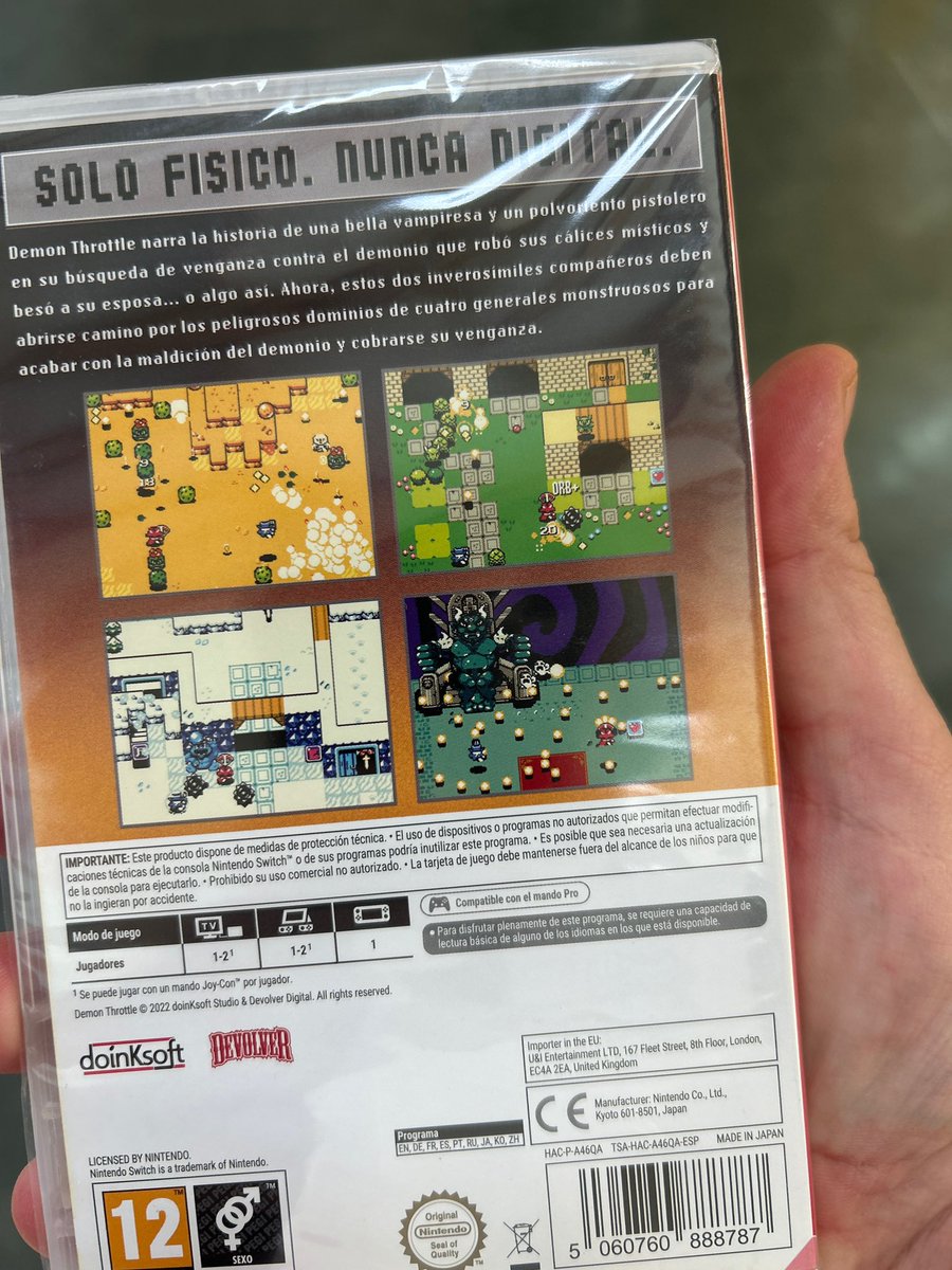 GensGamees's tweet image. Otro para la colección 😛

#DemonTrottle 
#Devolver 
#Nintendo
#NintendoSwitch