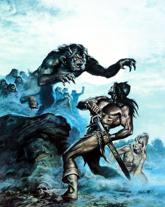 Were-tribe attack. Art by the great Earl Norem #comics #ComicArt