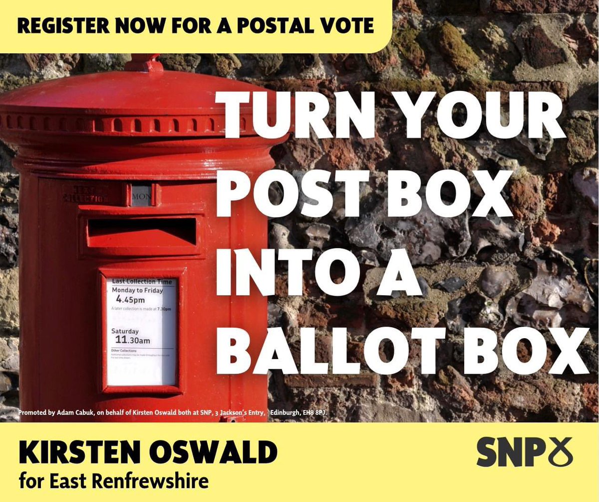 Make sure you don’t lose your vote, especially if you will be on holiday early July.
#VoteSNP