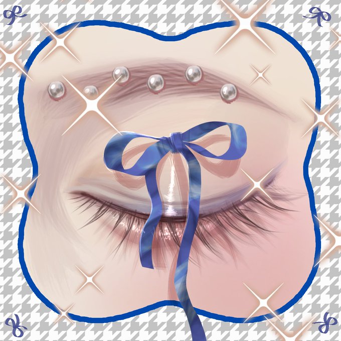「eyelashes ribbon」 illustration images(Latest)