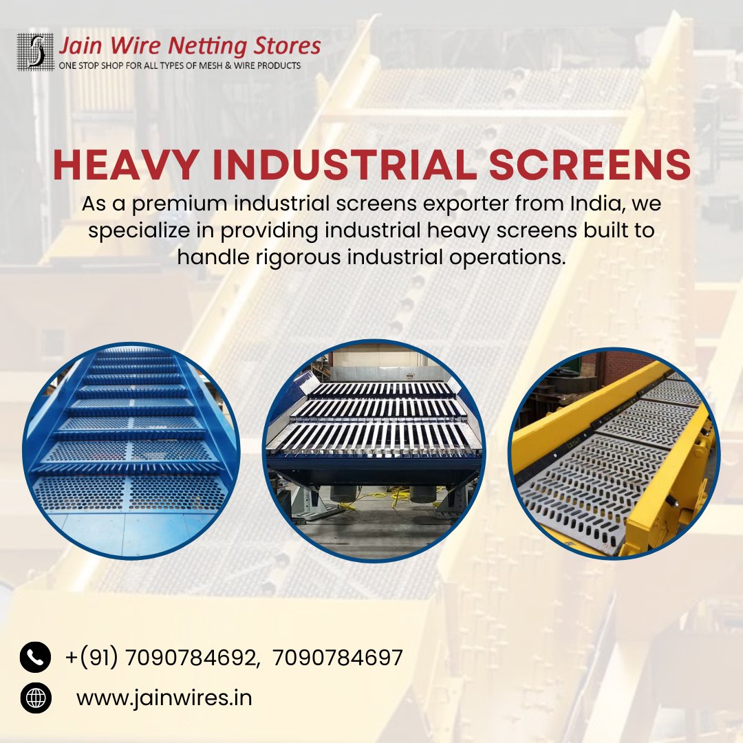 jainwirenetting's tweet image. HEAVY INDUSTRIAL SCREENS
.
+91 7090784692
+91 7090784697
jainwiren.in
.
.
#heavyindustrial #screens #hexagonalwirenetting #wireconveyorbelt #expandedmetals #perforatedsheets #weldedmesh #wovenwire #galvanizediron #galvanizedironwire #wirefence #fence #wire #fences