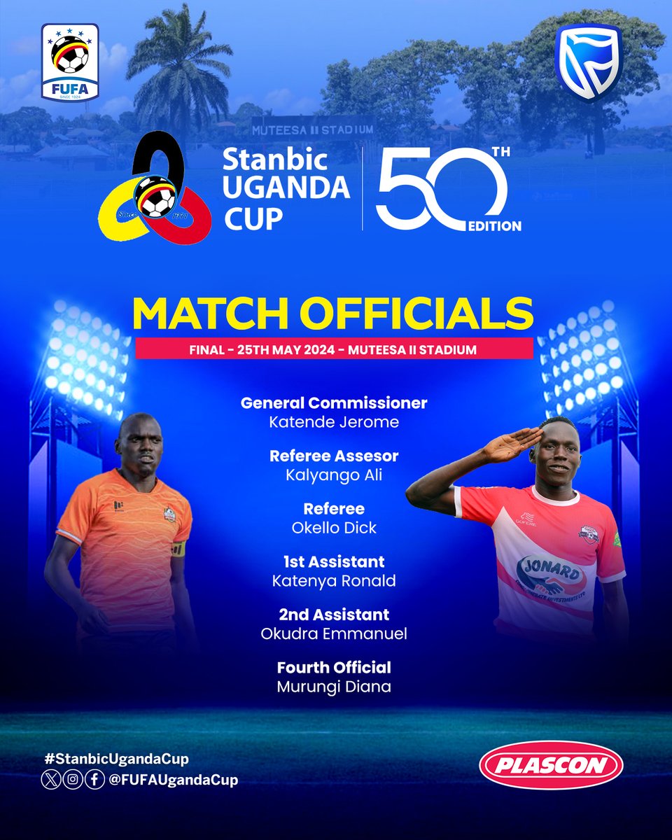 Match officials 🔜 NEC FC vs Kitara FC #StanbicUgandaCup | #50thEdition